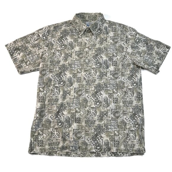 Pride of Hawaii Polo Shirt Mens Medium Short Sleeve Floral Hawaiian Beach Travel - Picture 1 of 6